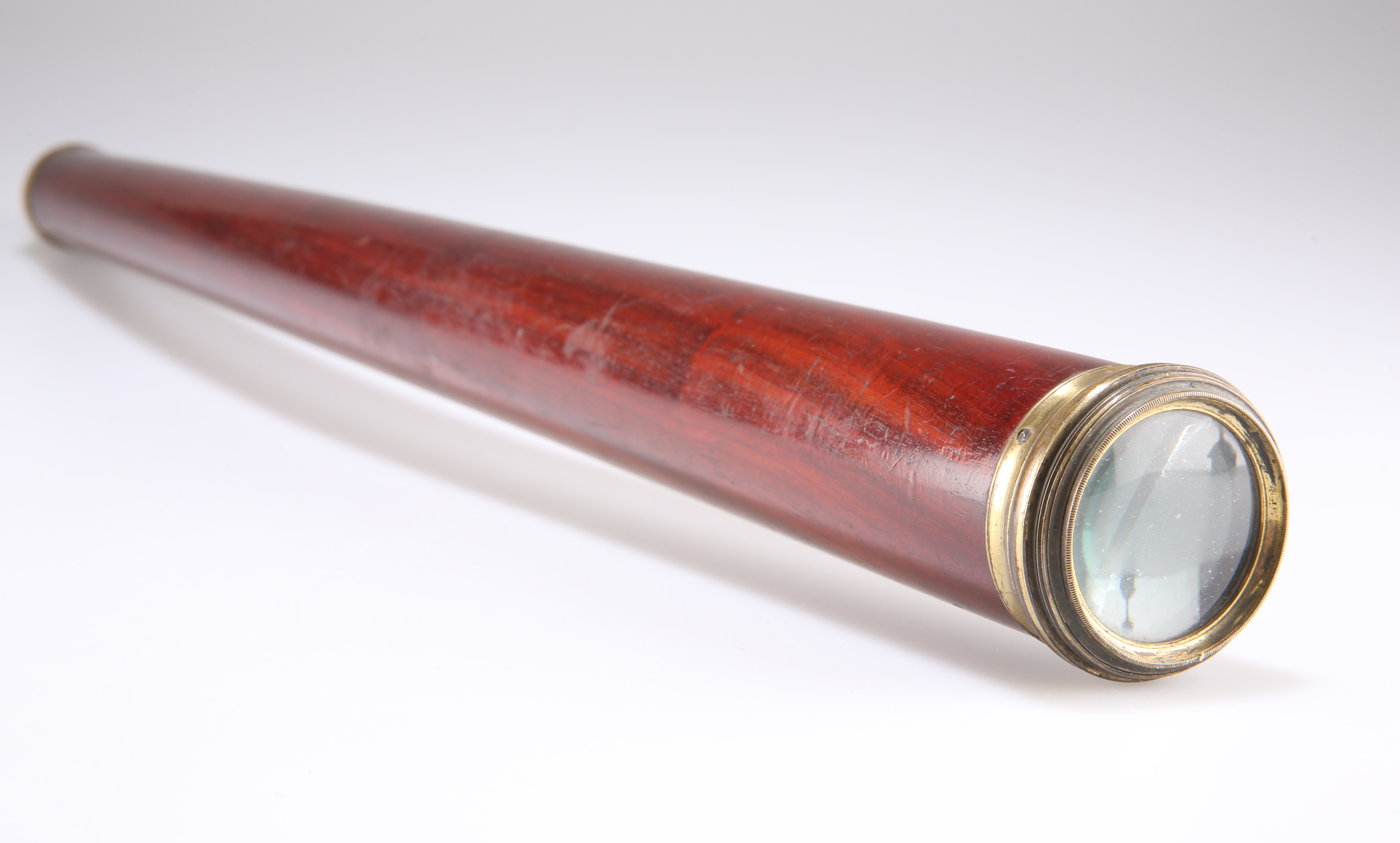 A BRASS-MOUNTED MAHOGANY SINGLE-DRAW TELESCOPE - Image 2 of 3