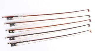 A BUNDLE OF VIOLIN BOWS