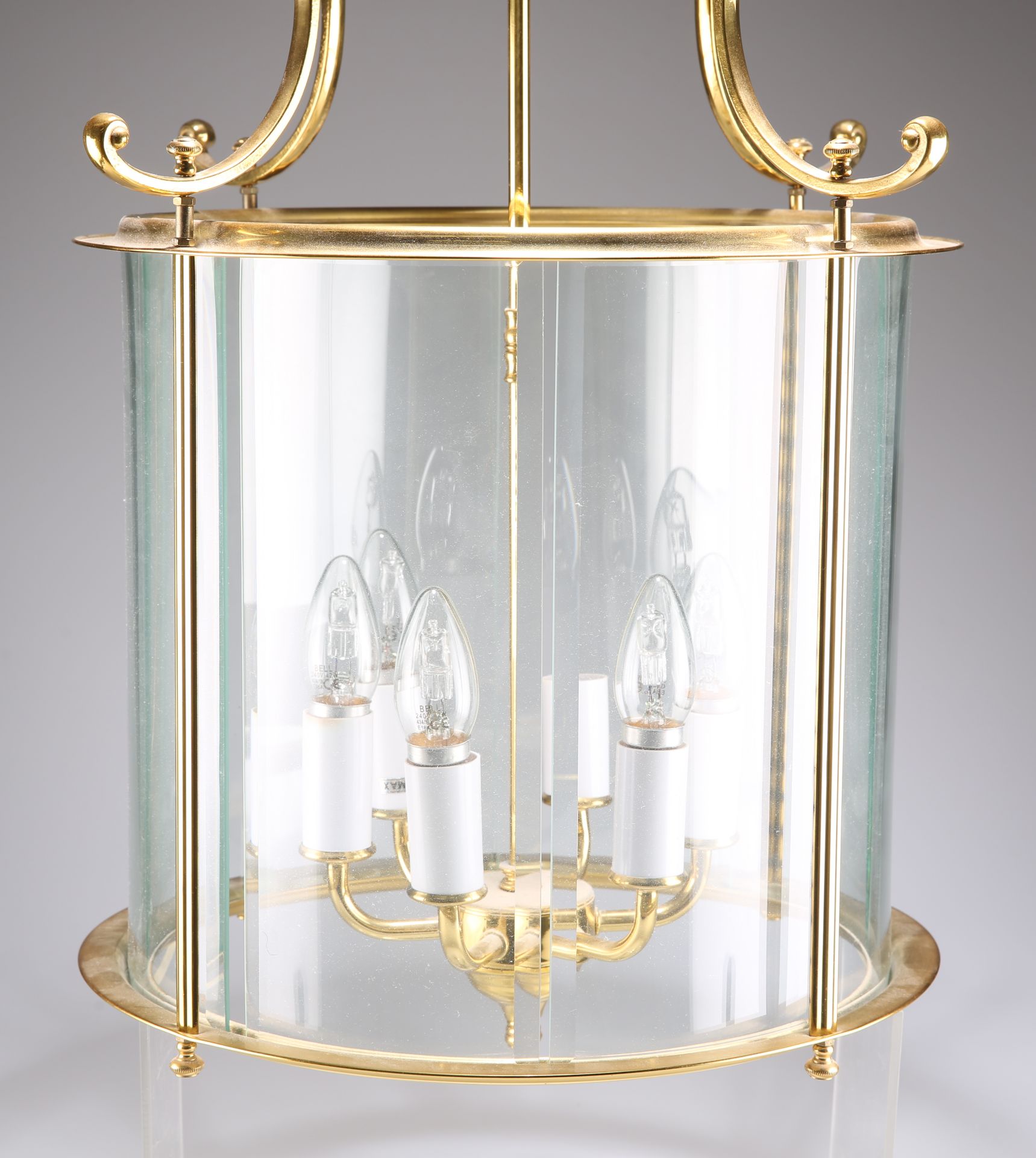 A LARGE PERIOD STYLE BRASS LANTERN - Image 2 of 2