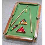 A RILEY EARLY 20TH CENTURY SLATE-BED TABLE-TOP SNOOKER TABLE