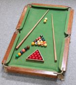 A RILEY EARLY 20TH CENTURY SLATE-BED TABLE-TOP SNOOKER TABLE