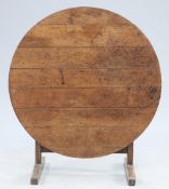 A 19TH CENTURY FRENCH OAK WINE TASTING TABLE