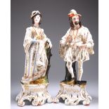 A LARGE PAIR OF CONTINENTAL PORCELAIN FIGURES