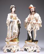 A LARGE PAIR OF CONTINENTAL PORCELAIN FIGURES