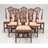 A SET OF SIX GEORGE III MAHOGANY DINING CHAIRS