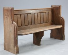 A VICTORIAN OAK PEW