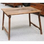 AN 18TH CENTURY OAK TRESTLE TABLE