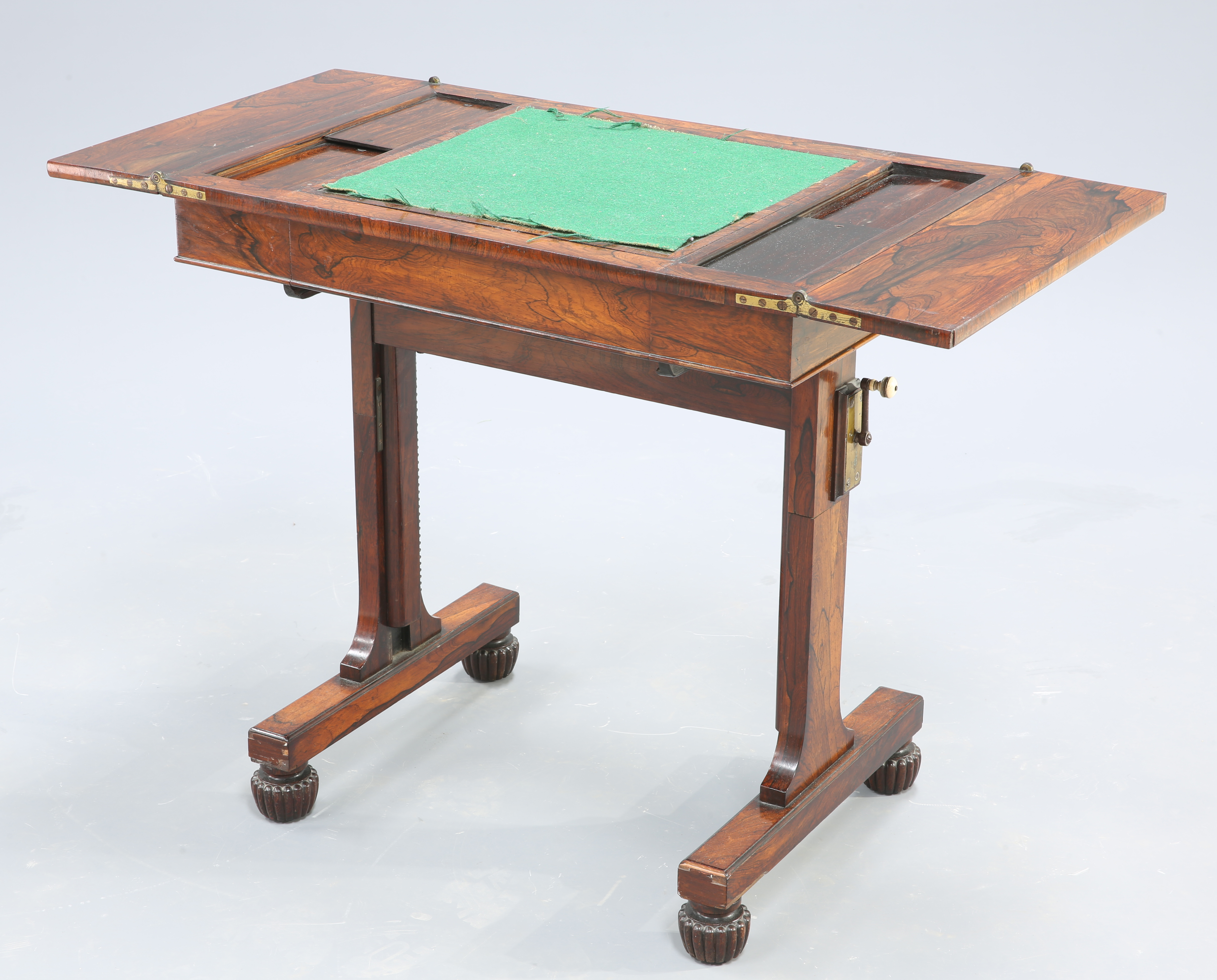 A GEORGE IV ROSEWOOD DRAUGHTSMANS TABLE - Image 3 of 4