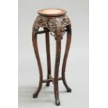 A CHINESE MARBLE-INSET HARDWOOD JARDINERE STAND, EARLY 20TH CENTURY