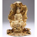 A CHINESE GILT-BRONZE BUDDHA