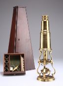 A RARE ENGLISH CULPEPER-TYPE BRASS MICROSCOPE, SIGNED NEWMAN