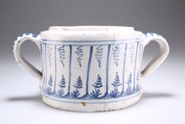 A DUTCH DELFT POSSET POT, 18TH CENTURY