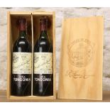 2 BOTTLES IN ORIGINAL WOODEN PRESENTATION BOX LOPEZ DE HEREDIA TONDONIA RIOJA RESERVA 1993