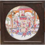 A 19TH CENTURY CHINESE FAMILLE ROSE PORCELAIN PANEL