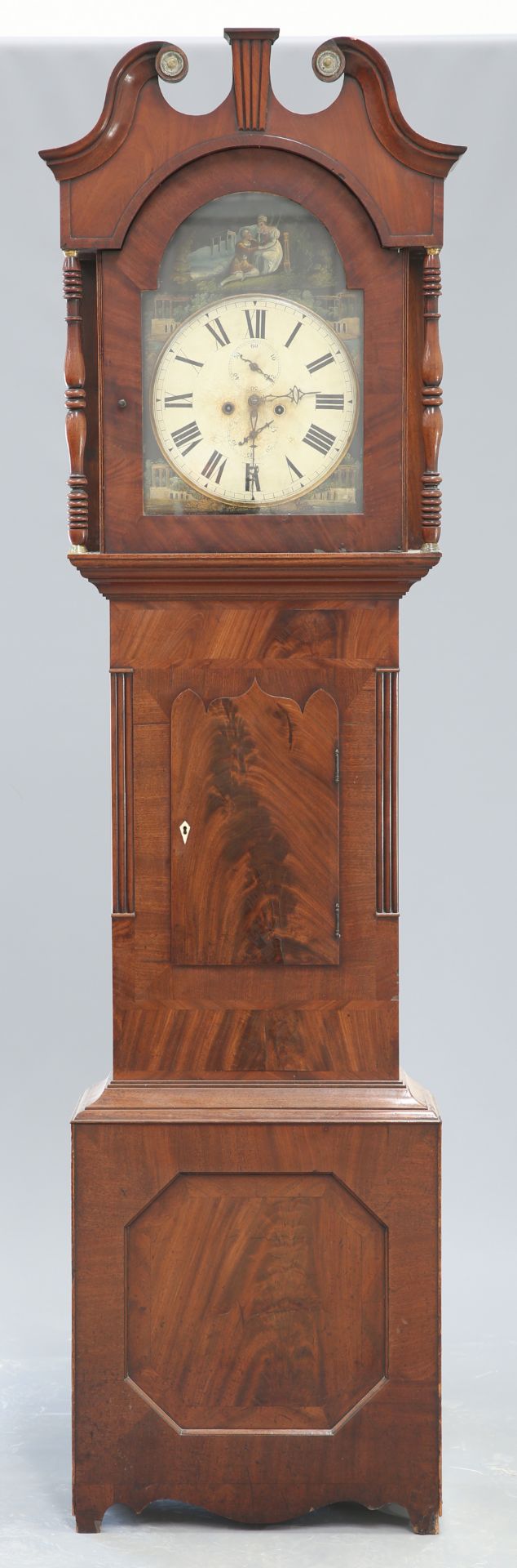 A 19TH CENTURY MAHOGANY 8-DAY LONGCASE CLOCK