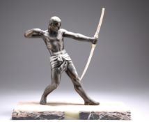 A SPELTER FIGURE OF AN ARCHER, IN THE ART DECO TASTE