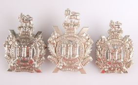 THREE EXAMPLES OF THE PRE 1902 OTHER RANKS' PATTERN GLENGARRY BADGE KOSB