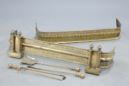 TWO LATE VICTORIAN PIERCED BRASS FENDERS