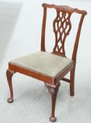 A LATE 19TH CENTURY MAHOGANY CHIPPENDALE STYLE CHAIR