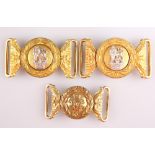 THREE OFFICERS' PATTERN WAIST BELT CLASPS OF GENERAL STAFF