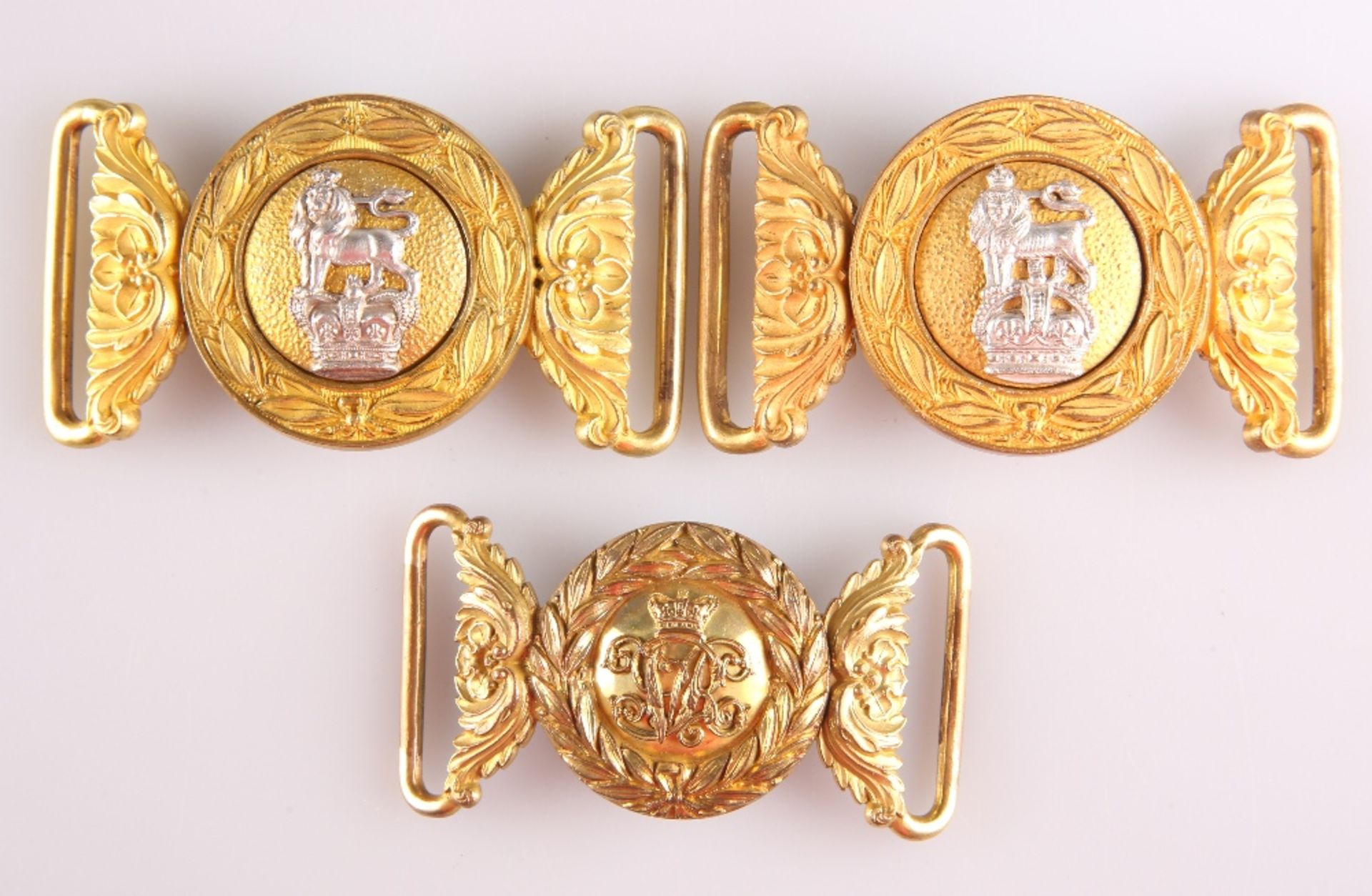 THREE OFFICERS' PATTERN WAIST BELT CLASPS OF GENERAL STAFF