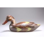 A VICTORIAN CARVED AND PAINTED DUCK DECOY