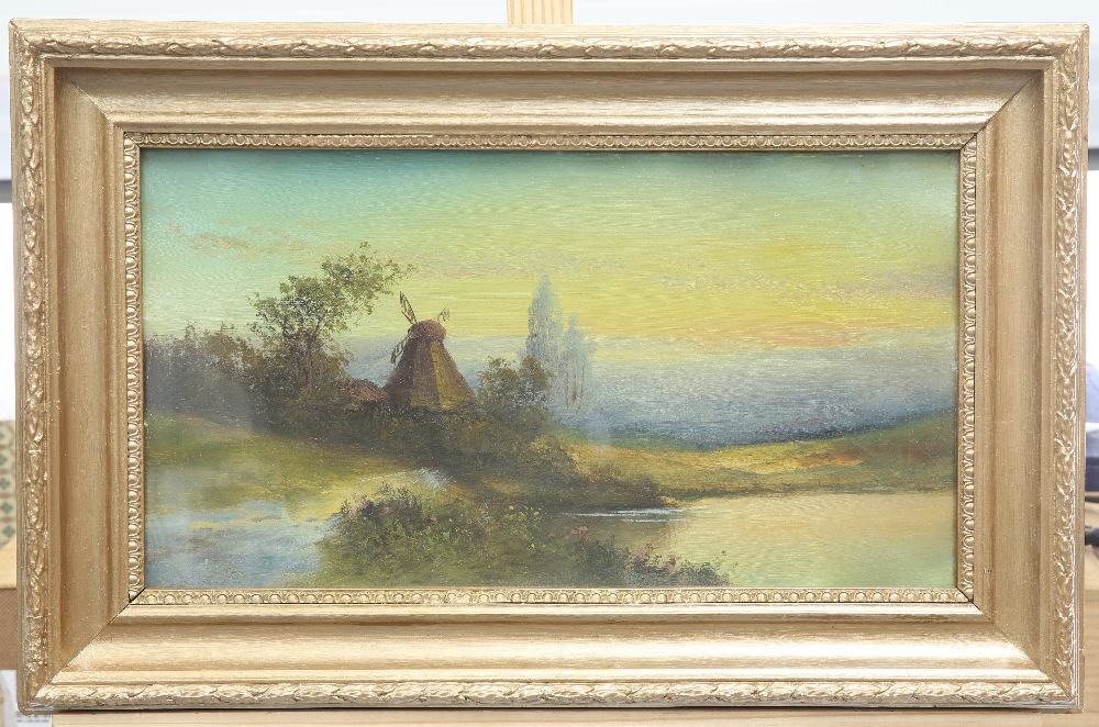 ENGLISH SCHOOL (19TH CENTURY), RIVER LANDSCAPES WITH WINDMILL - Image 4 of 6