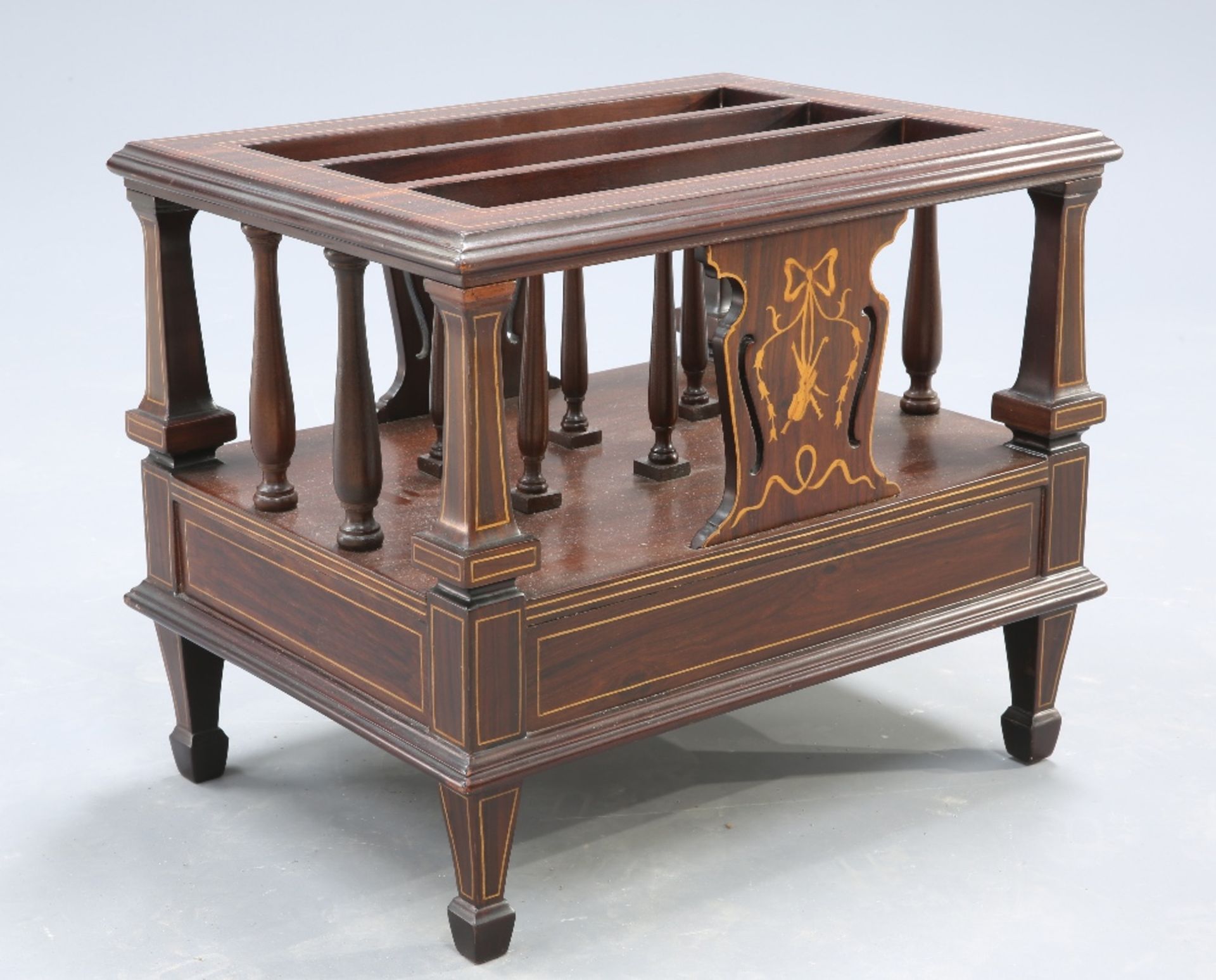 A REGENCY STYLE INLAID ROSEWOOD CANTERBURY - Image 2 of 2