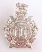 A HEAVY DIE STRUCK OTHER RANKS' LAST PATTERN WHITE METAL GLENGARRY BADGE