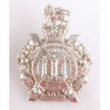 A HEAVY DIE STRUCK OTHER RANKS' LAST PATTERN WHITE METAL GLENGARRY BADGE