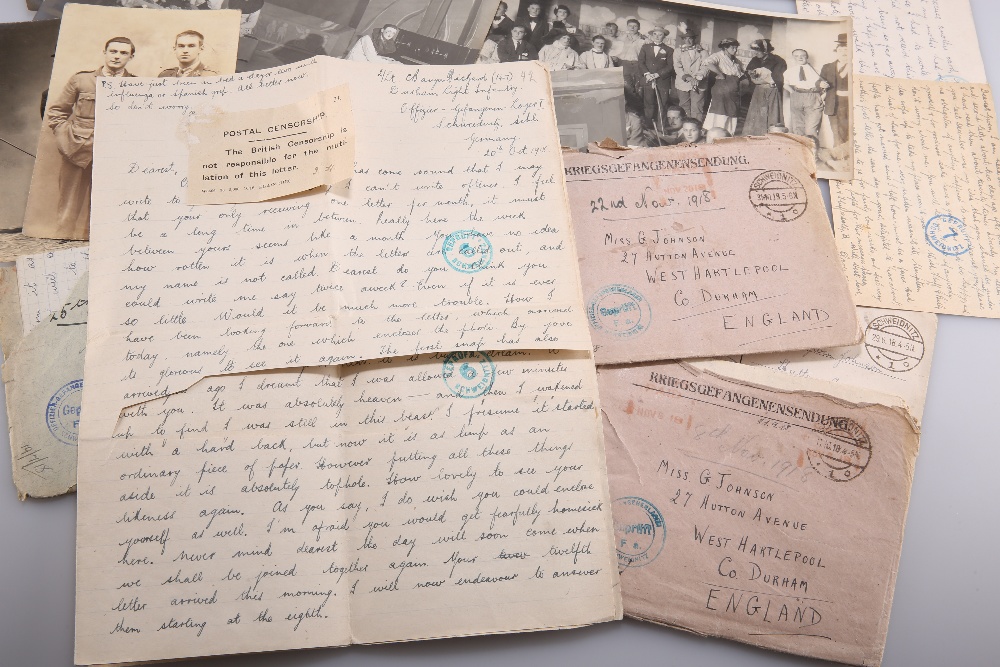 A COLLECTION OF WWI PRISONER OF WAR (POW) LETTERS, A PHOTOGRAPH ALBUM AND TWO WWI MEDALS - Image 3 of 7