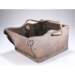 A 19TH CENTURY OAK KINDLING TRUG