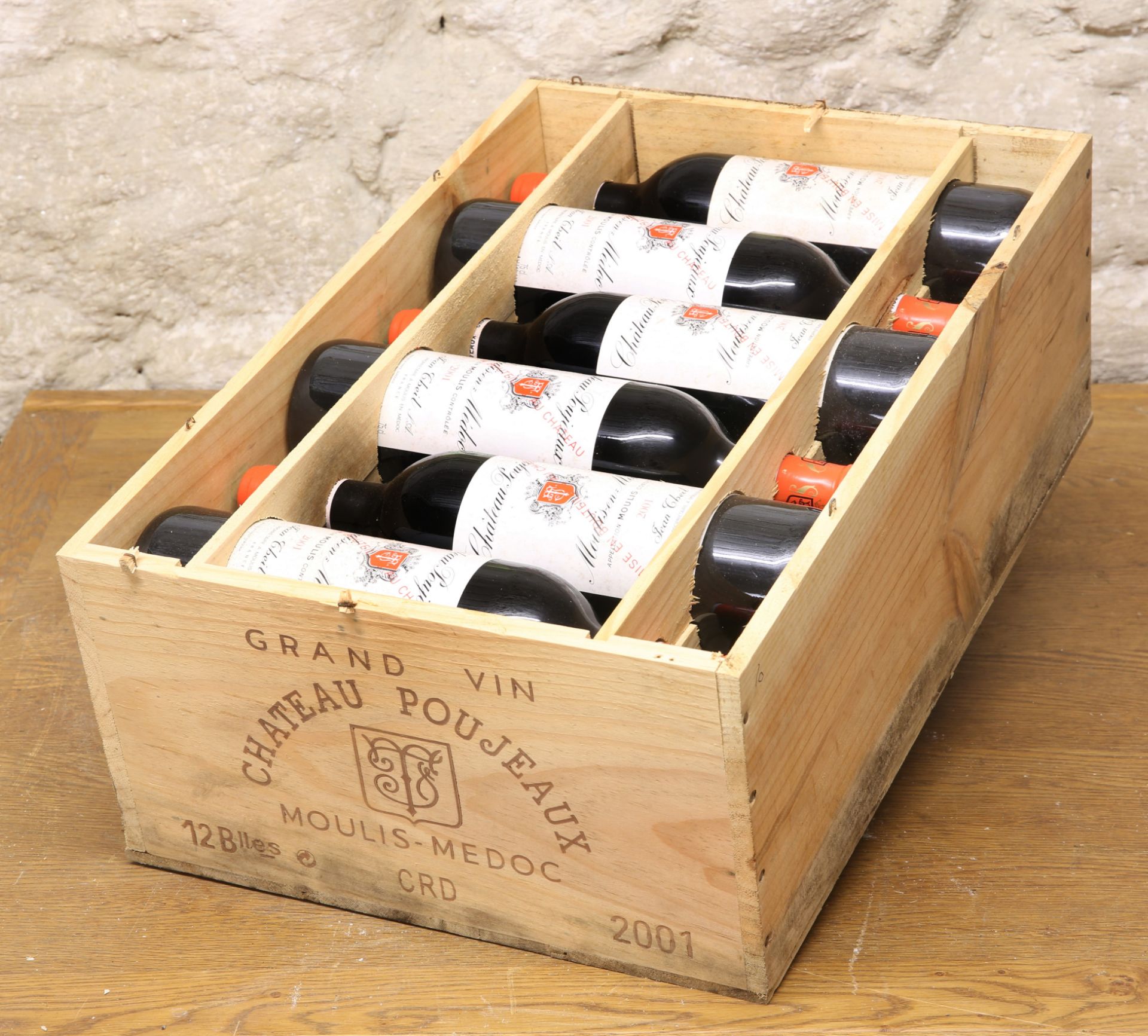 12 BOTTLES (IN OWC) CHATEAU POUJEAUX CRU BOURGEOIS MOULIS HAUT MEDOC 2001