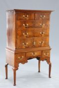 A QUEEN ANNE STYLE WALNUT CHEST ON STAND, EARLY 20TH CENTURY