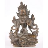 A TIBETAN BRONZE FIGURE OF GREEN TARA