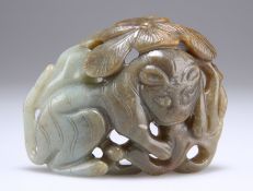 A LARGE CHINESE JADE BELT BUCKLE