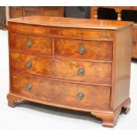 A 19TH CENTURY MAHOGANY BOW-FRONT CHEST OF DRAWERS