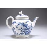 A WORCESTER BLUE AND WHITE PORCELAIN TEAPOT, CIRCA 1770