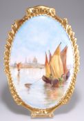 A CONTINENTAL PAINTED PORCELAIN WALL PLAQUE