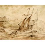 EDWARD DUNCAN (1803-1882), SHIP ENTERING HARBOUR