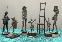 A COLLECTION OF BRONZES AND OTHER METAL FIGURES