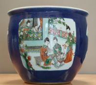 A LARGE CHINESE FAMILLE VERTE PORCELAIN JARDINIERE