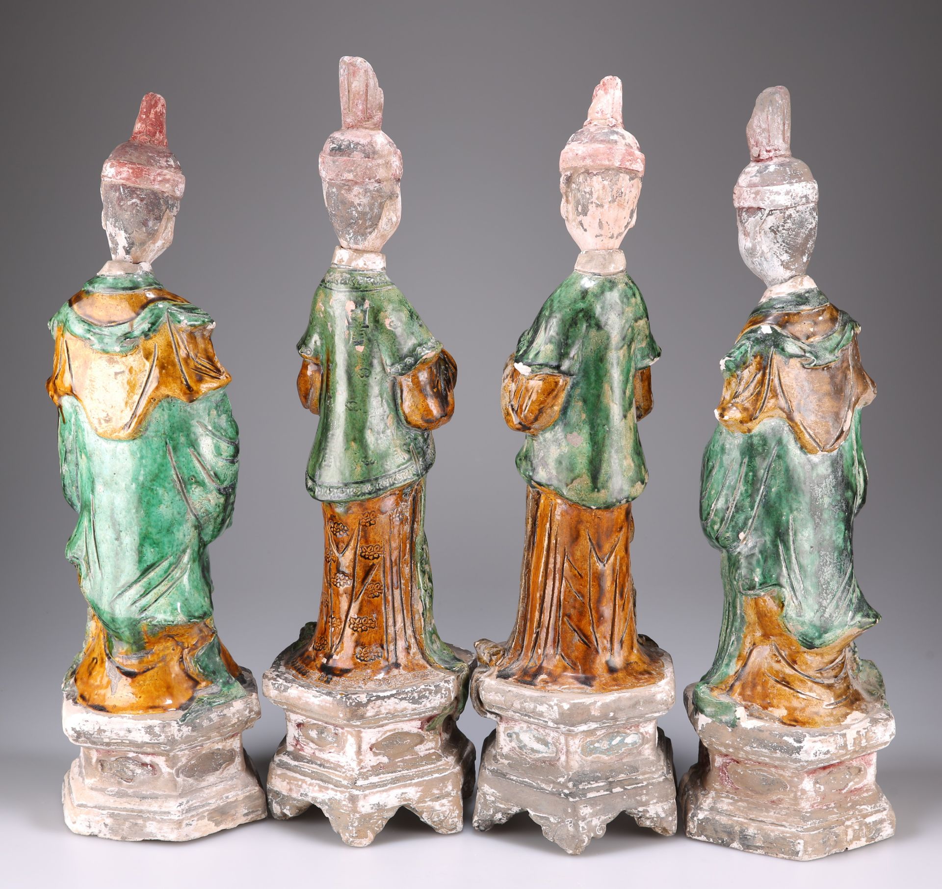 FOUR MING SANCAI GLAZED POTTERY FIGURES - Image 2 of 2