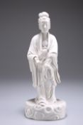 A 19TH CENTURY CHINESE BLANC-DE-CHINE FIGURE OF GUANYIN