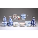 A GROUP OF CHINESE PORCELAIN TEA WARES AND VASES