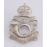 A SCARCE WHITE METAL OTHER RANKS' PATTERN CAP BADGE