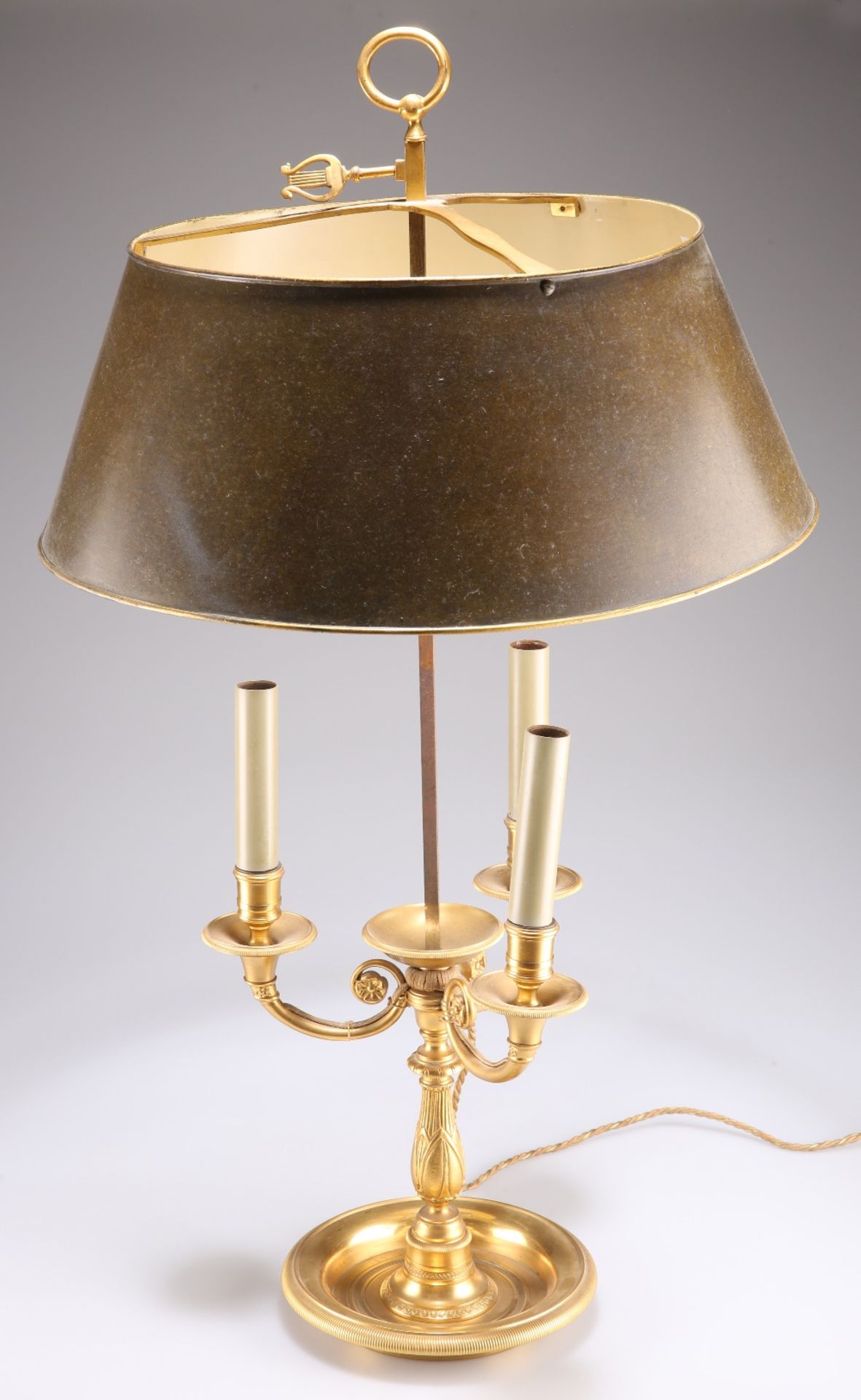 A FRENCH GILT-BRASS BOUILLOTE LAMP