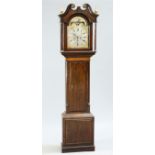 A GEORGE III INLAID OAK 8-DAY LONGCASE CLOCK