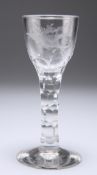 AN 18TH CENTURY FACET-STEM WINE GLASS