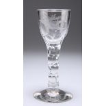 AN 18TH CENTURY FACET-STEM WINE GLASS